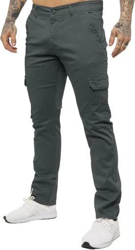 989Z ENZO Mens Cargo Combat Trousers Pants Cotton Casual Slim Fit Stretch Chinos