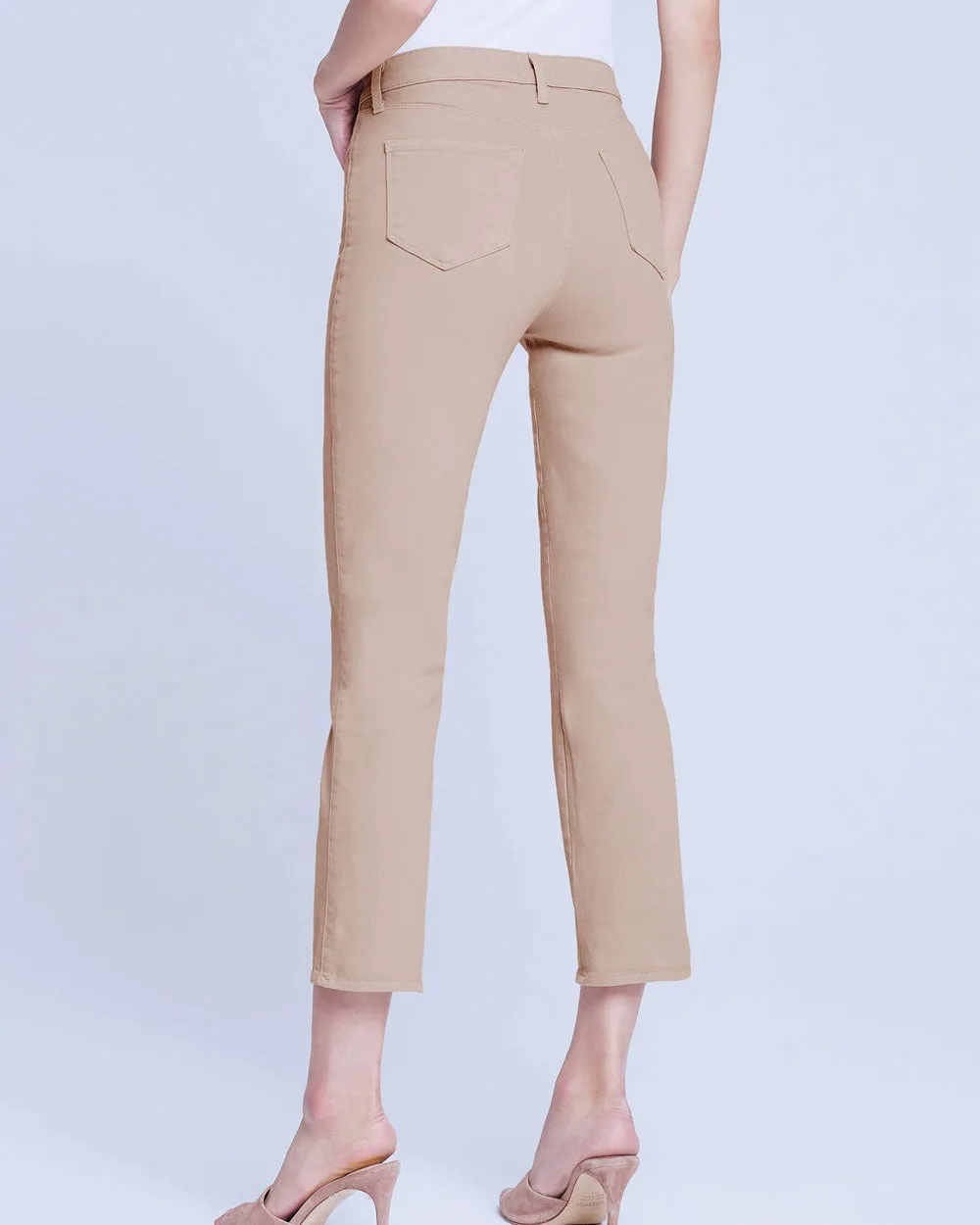 Alexia Cropped Cigarette Jeans in Cashew
