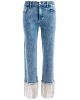 Amazing High Rise Embellished Boyfriend Jean in Lightning Blue