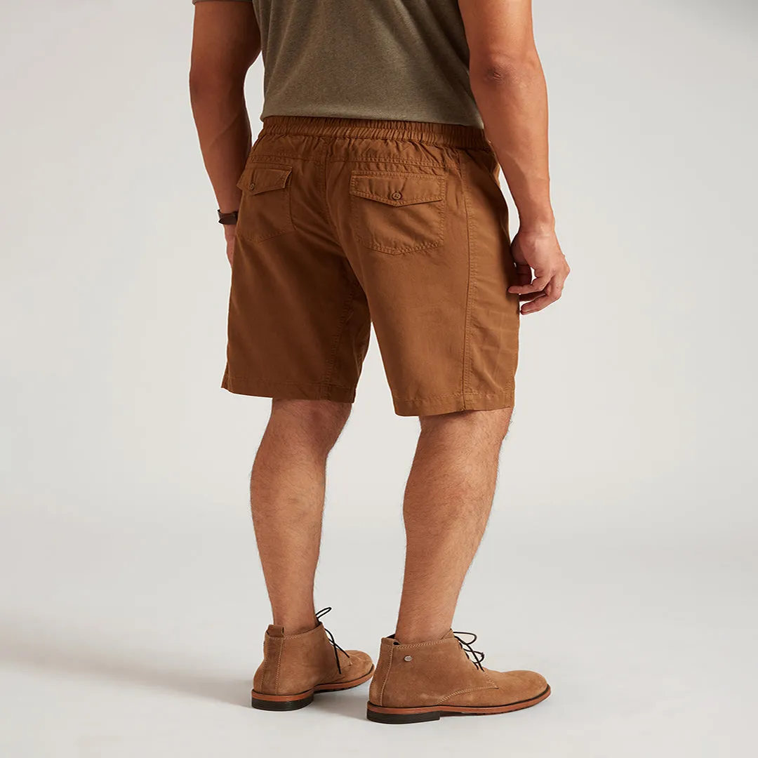 B77 FAER Stylish And Rugged Mustard Organic Cotton Men's Travel Shorts