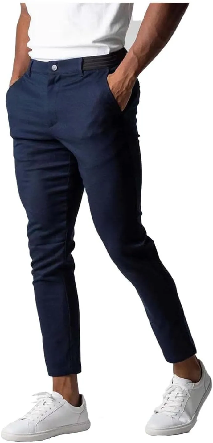 Bizgent Active Chinos, Chinos Pants Men Slim Fit Active Khaki Pants Mens, Elasticity Slim Fit Chinos Pants for Men