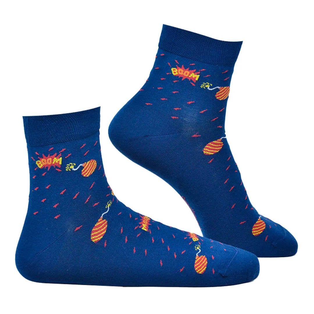 Blue Bloom (Ankle) Bamboo Socks