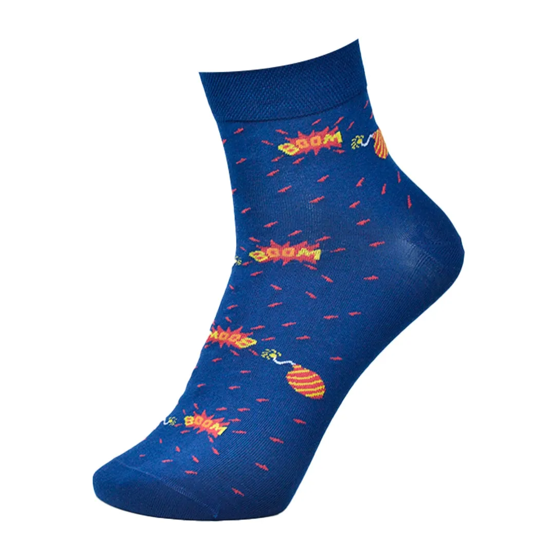 Blue Bloom (Ankle) Bamboo Socks