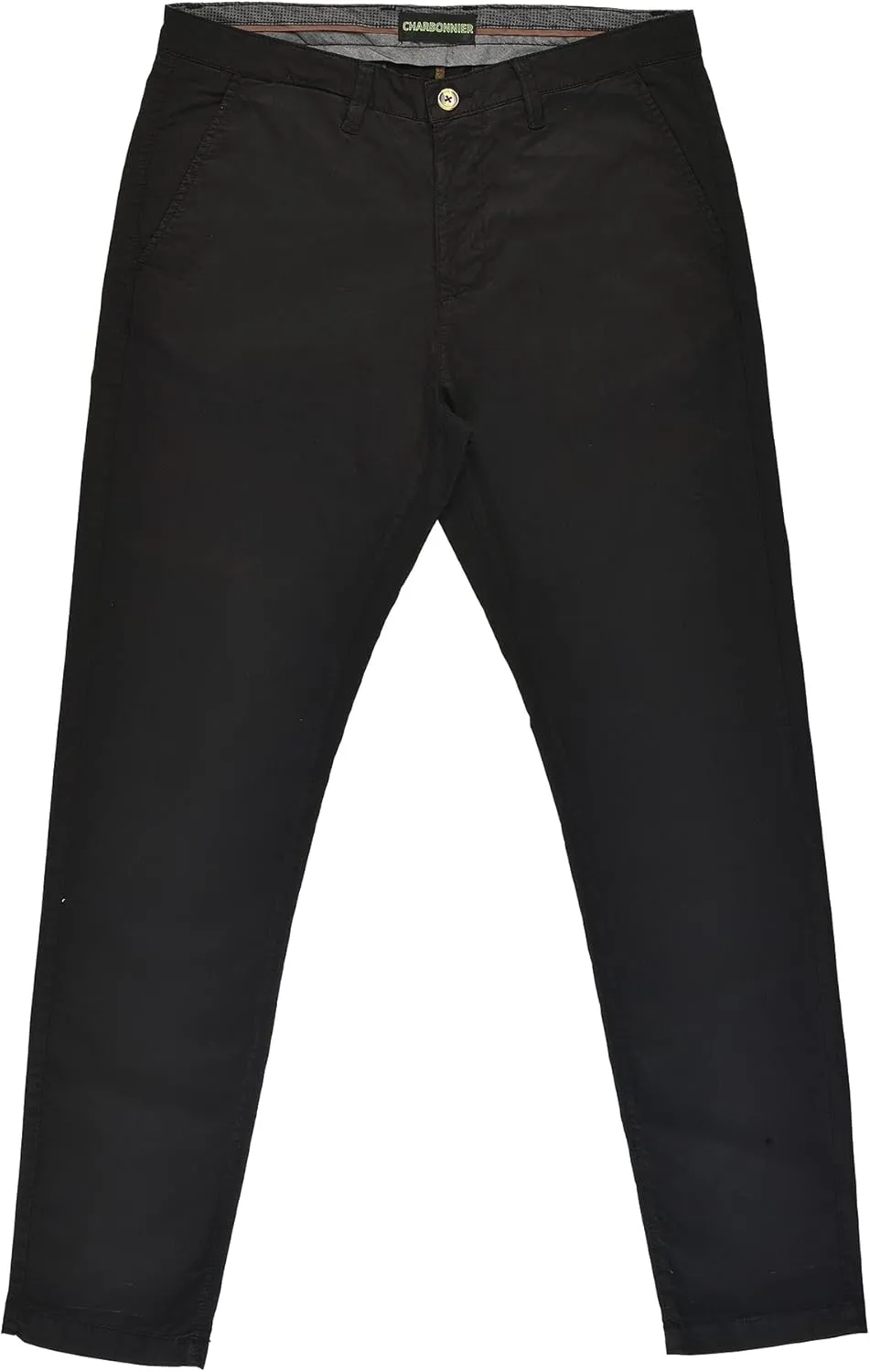 CHARBONNIER Mens Slim fit Chinos Pants, Flat Front Design and Back Buttoned Pockets, Comfortable Mens Pants for Casual wear