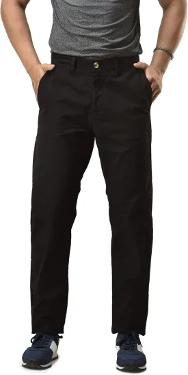 CHARBONNIER Mens Slim fit Chinos Pants, Flat Front Design and Back Buttoned Pockets, Comfortable Mens Pants for Casual wear