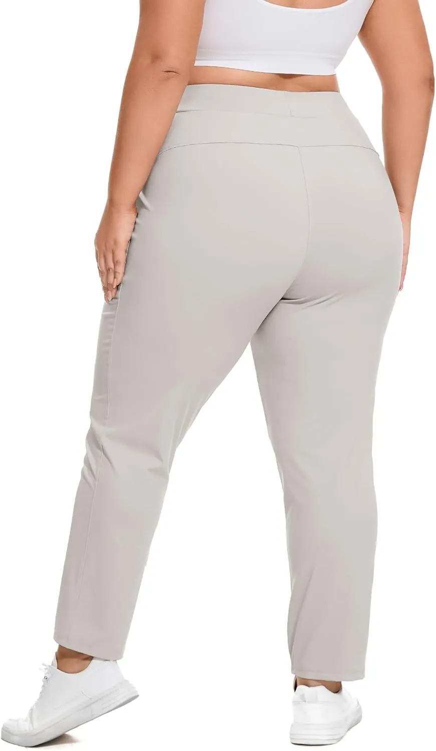 COOTRY Women's Plus Size Pants 7/8 Stretch Sweatpants Golf Athletic Travel Work Casual Joggers with Deep Pockets