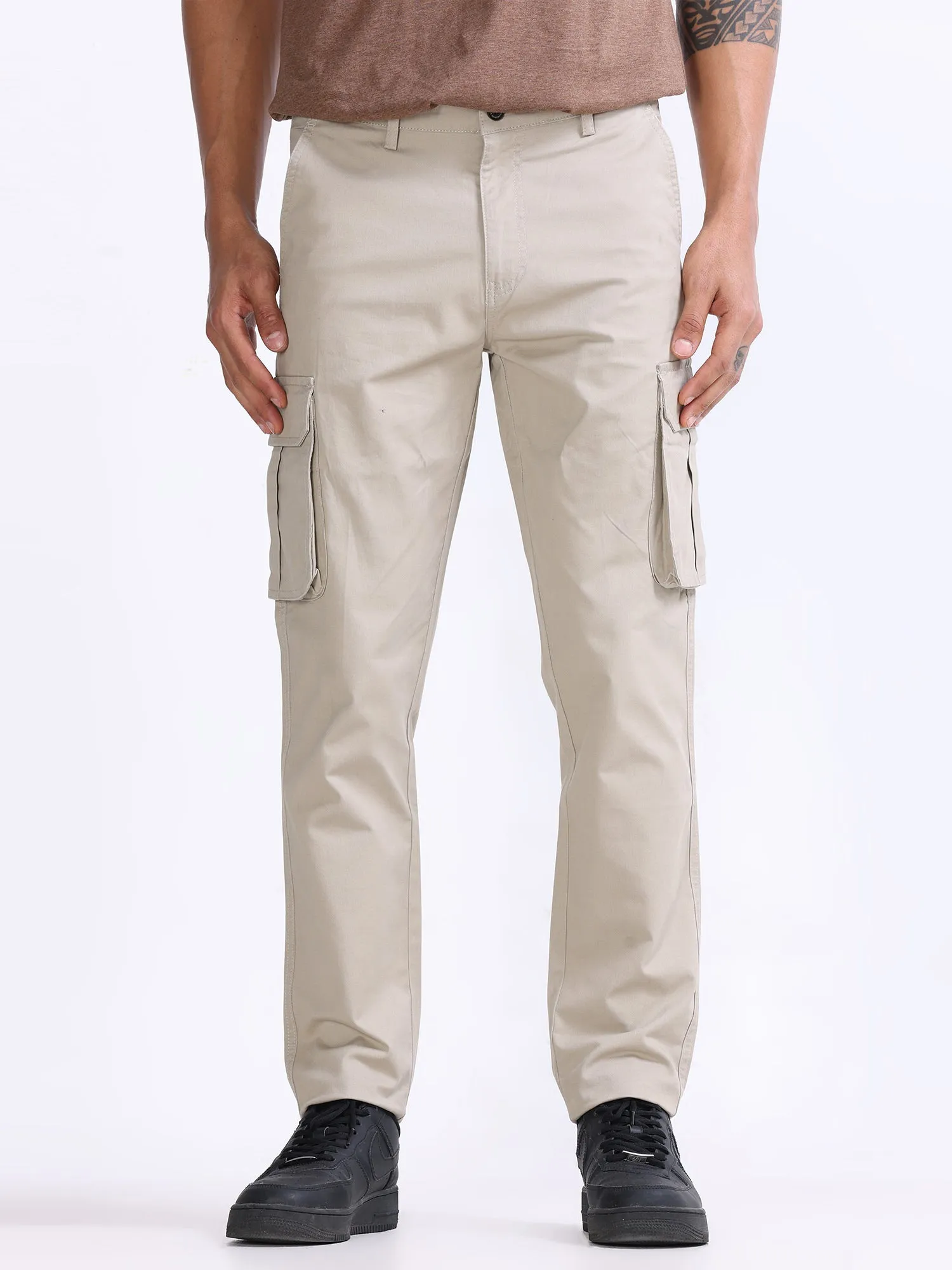Fine Twill Beige Elevated Cargo