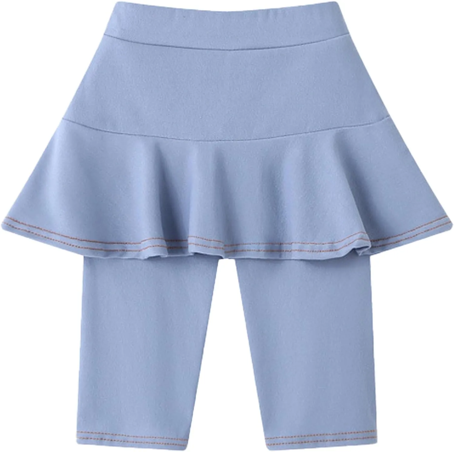 Girls' Knee Length Shorts with Skirt Imitation Denim Capri Leggings Kids Summer Casual Shorts 3-11 Years
