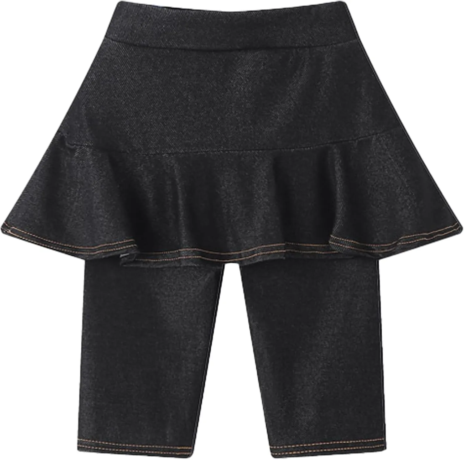 Girls' Knee Length Shorts with Skirt Imitation Denim Capri Leggings Kids Summer Casual Shorts 3-11 Years