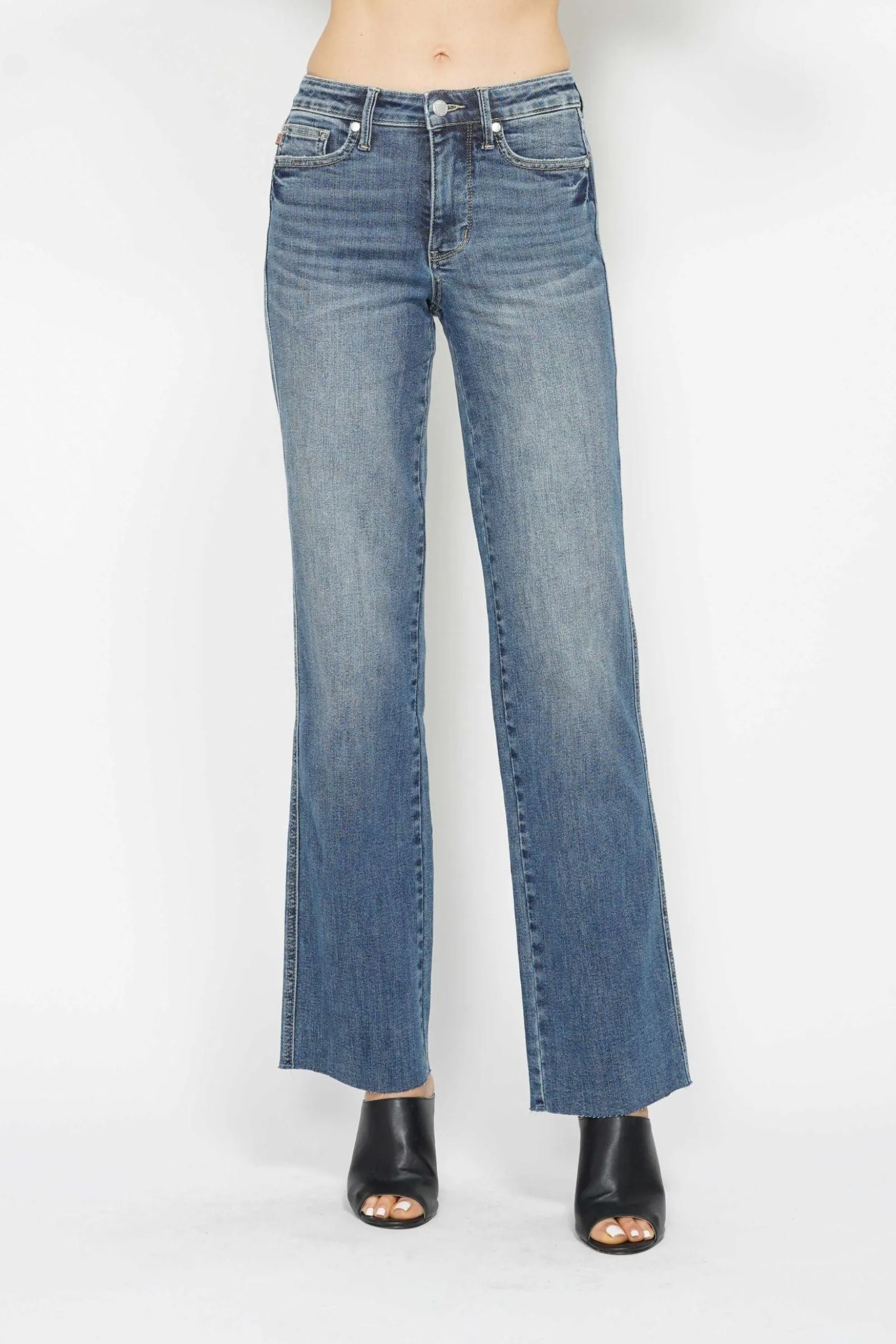 Judy Blue Reg/Plus Mid Rise Tummy Control Vintage Straight Leg Jeans