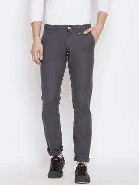 JUMP USA Men Grey Casual Slim Fit Solid Chinos