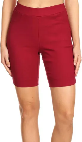 Jvini Bermuda Shorts for Women High Waist Pull On Stretch Jean Jeggings Knee Short with Slit Hem