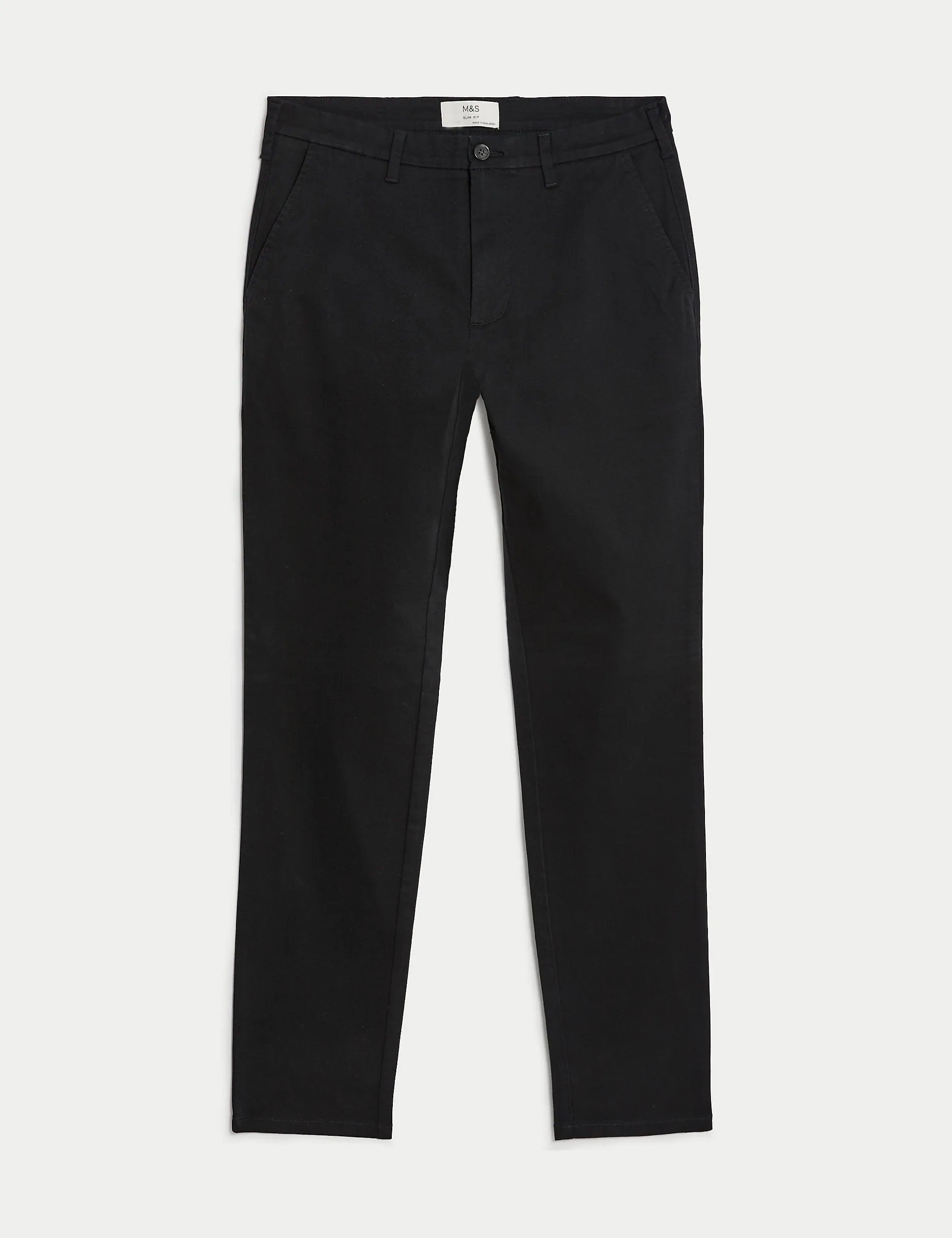 Marks & Spencer Slim Fit Stretch Chinos, Black Mix