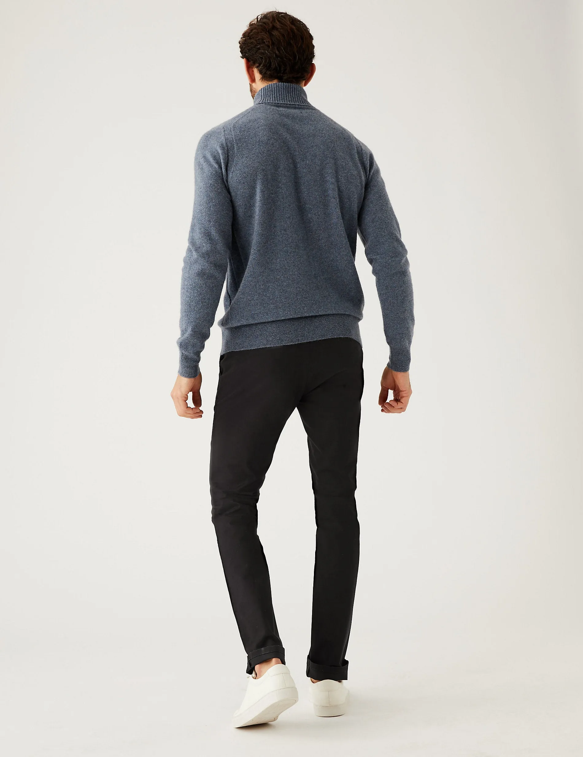 Marks & Spencer Slim Fit Stretch Chinos, Black Mix