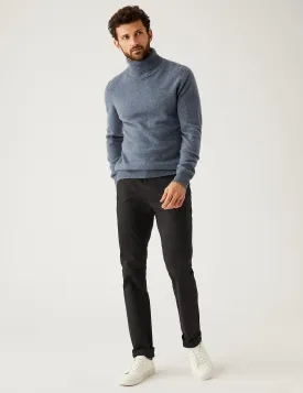 Marks & Spencer Slim Fit Stretch Chinos, Black Mix