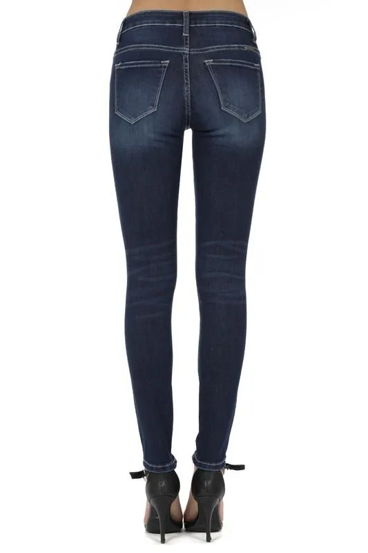 MID RISE SKINNY JEANS  (DARK WASH)