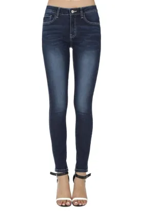 MID RISE SKINNY JEANS  (DARK WASH)