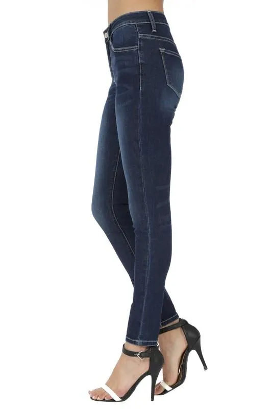 MID RISE SKINNY JEANS  (DARK WASH)