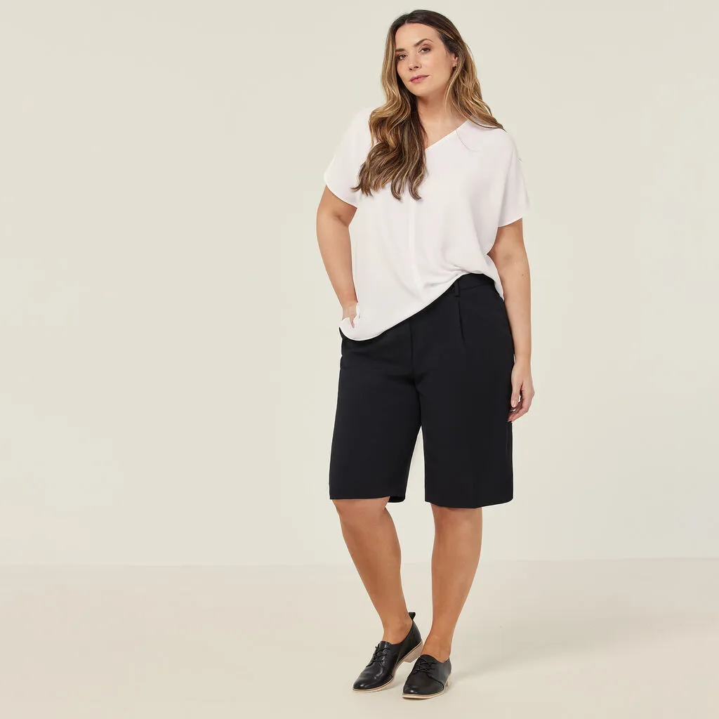 NNT Uniforms Crepe Stretch Waist, Relaxed Knee Length Short (CAT3YE)