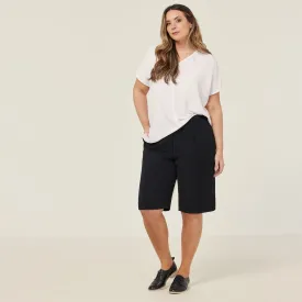 NNT Uniforms Crepe Stretch Waist, Relaxed Knee Length Short (CAT3YE)