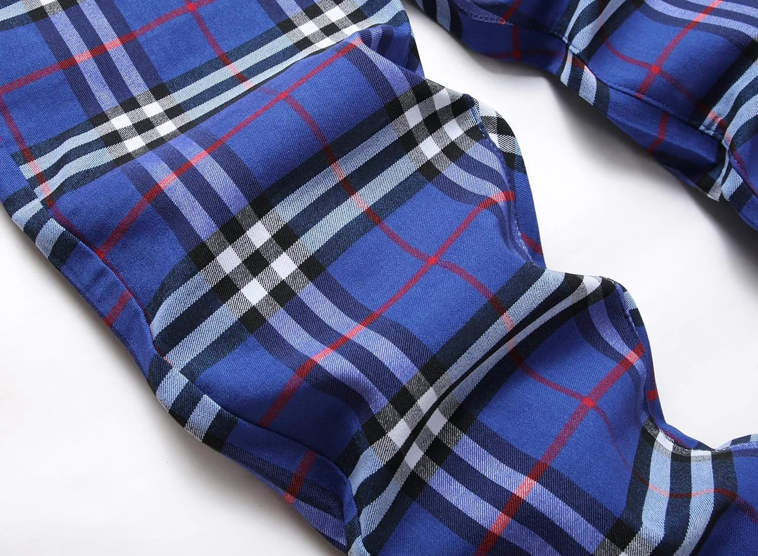 Plaid Pants for Men, Mens Skinny Stretch Slim fit Chinos Golf Business Dress Casual Pants