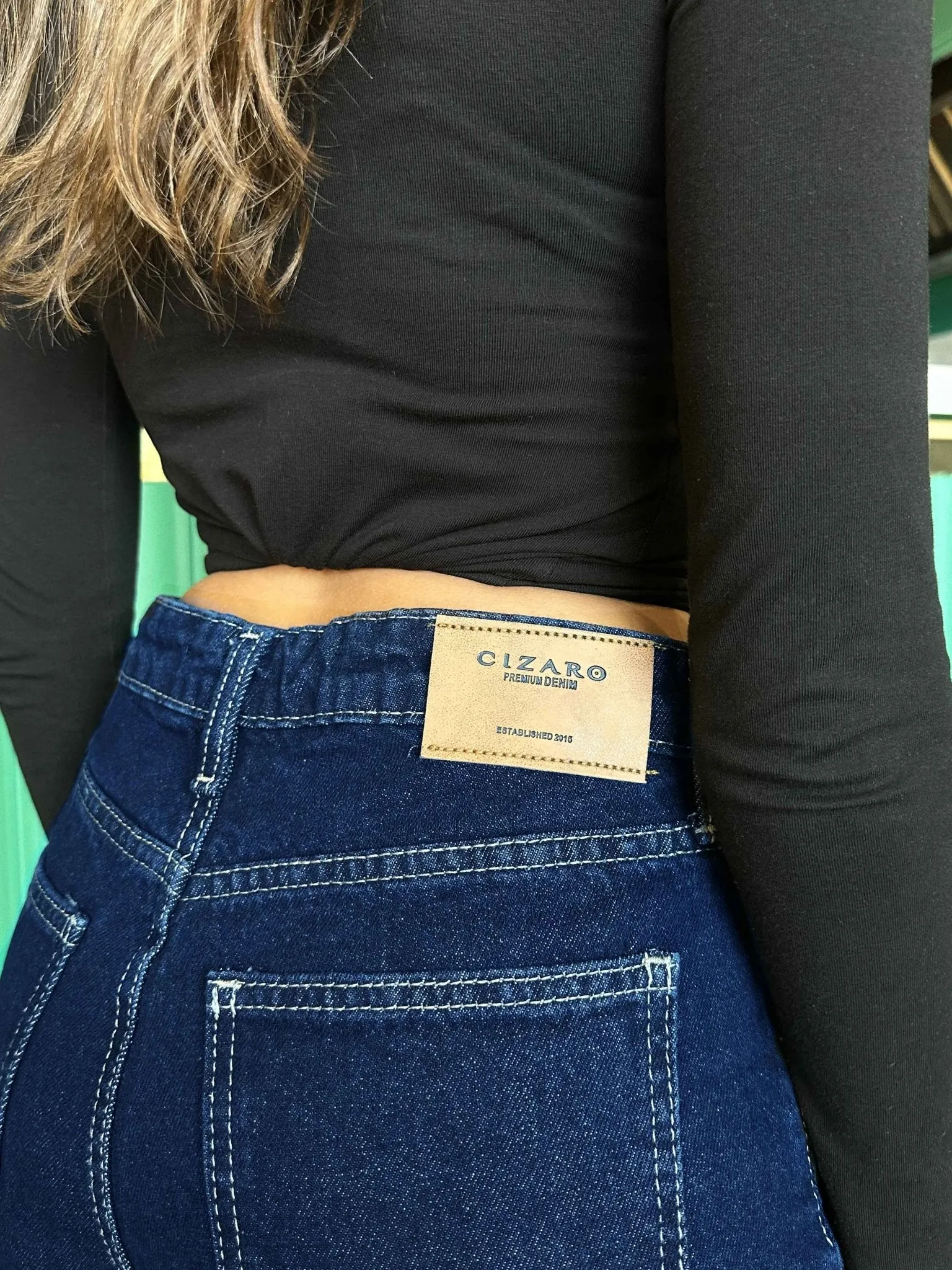 (Pre-Order) Cropped Wide Leg - Navy Blue Wash Jeans.