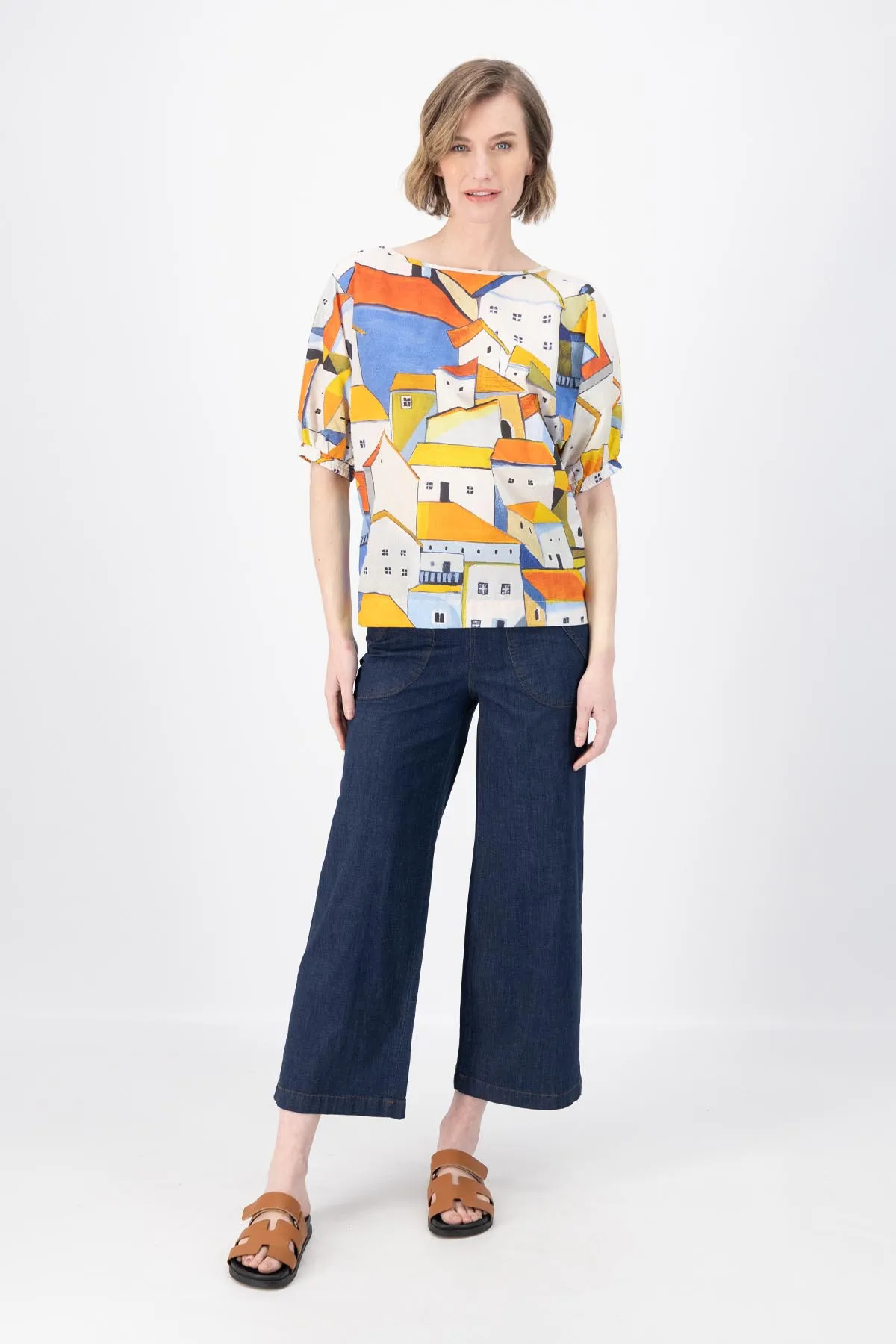 Pueblito Camisa Orange in Cotton