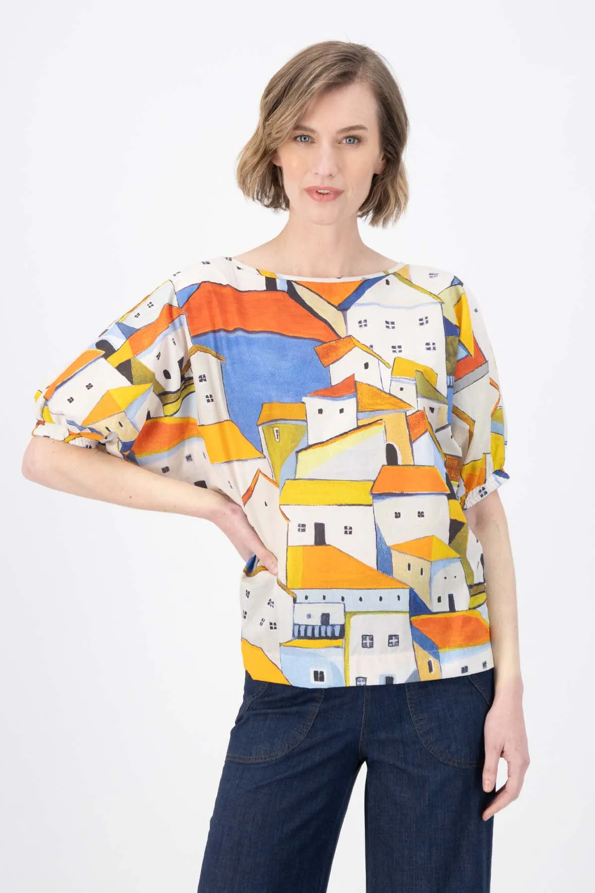 Pueblito Camisa Orange in Cotton