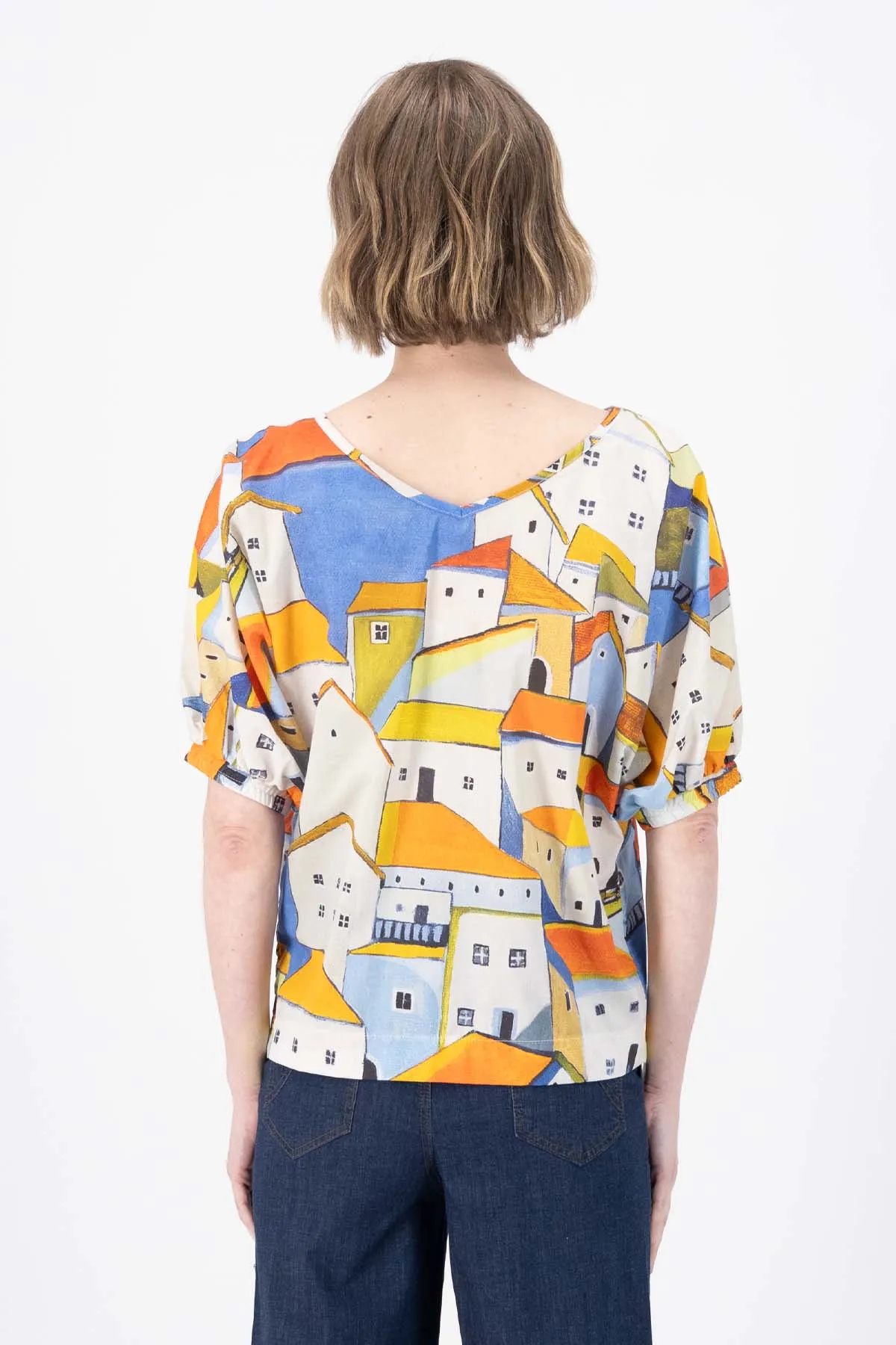 Pueblito Camisa Orange in Cotton