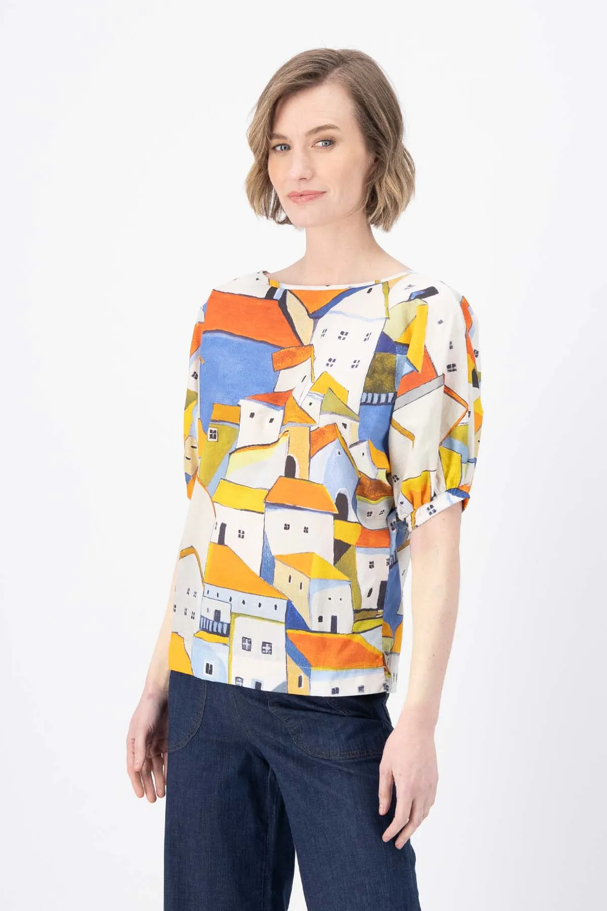 Pueblito Camisa Orange in Cotton