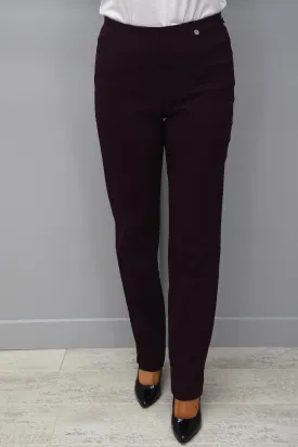 Robell Marie Full Length Trousers Maroon - 51412 5499 560