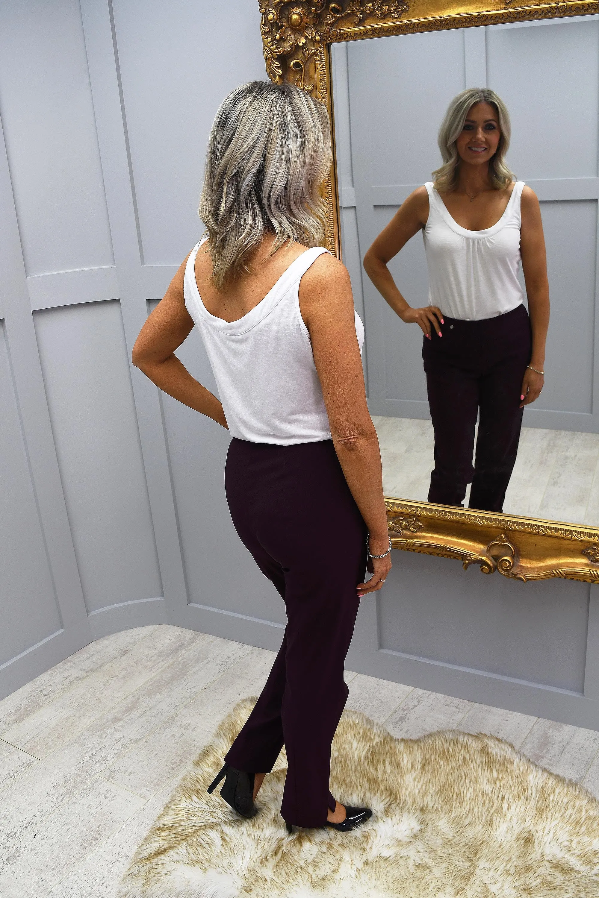 Robell Marie Full Length Trousers Maroon - 51412 5499 560