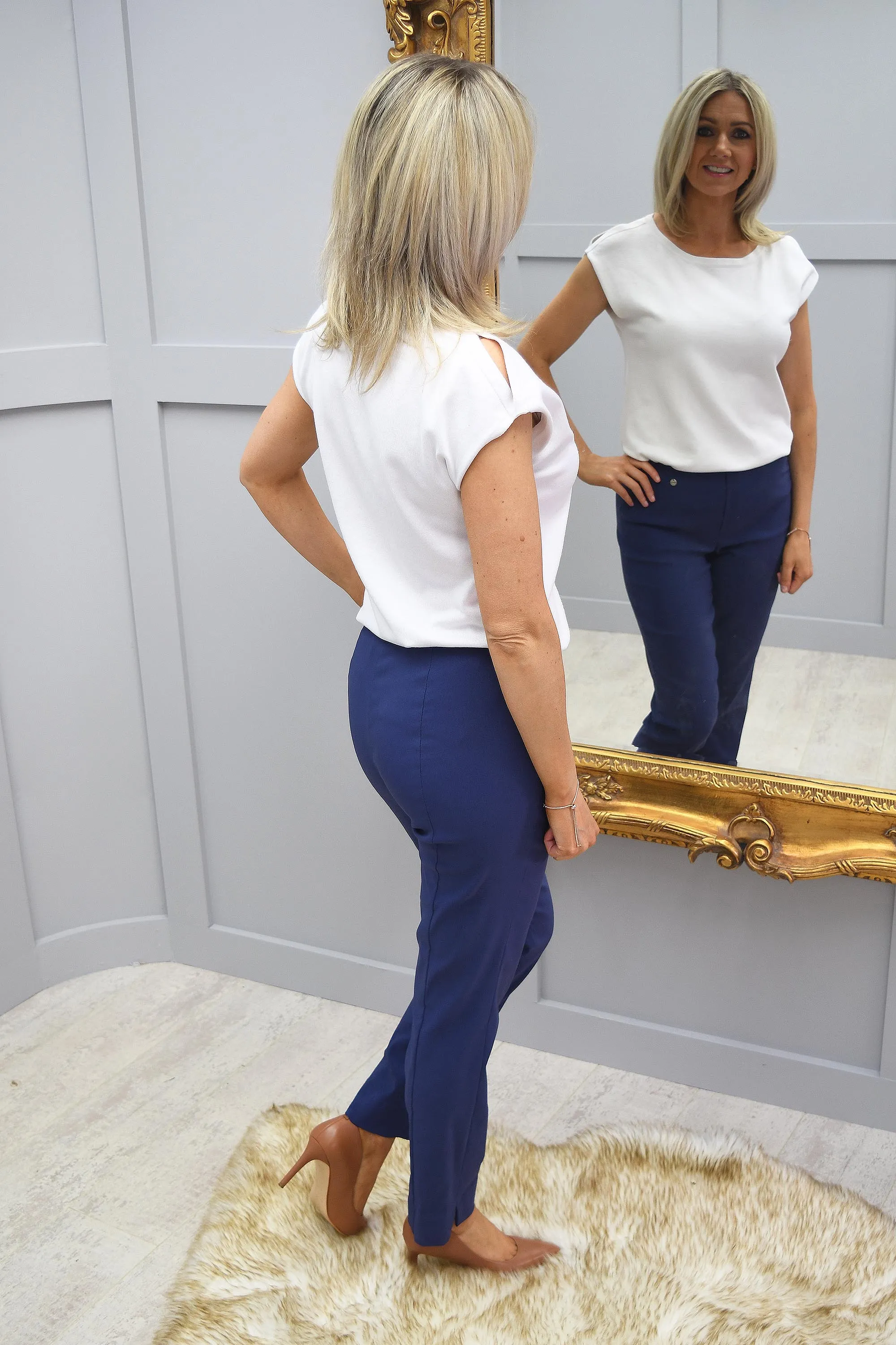 Robell Marie Trousers Air Force Blue Petite 29" - 51412 5499 68K