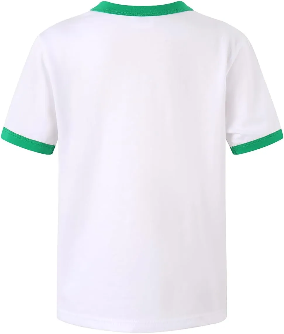 Spring&Gege Boys Short Sleeve Ringer Tee Kids Cotton Sport Crew Neck T-Shirts (5-14 Years)