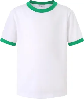 Spring&Gege Boys Short Sleeve Ringer Tee Kids Cotton Sport Crew Neck T-Shirts (5-14 Years)