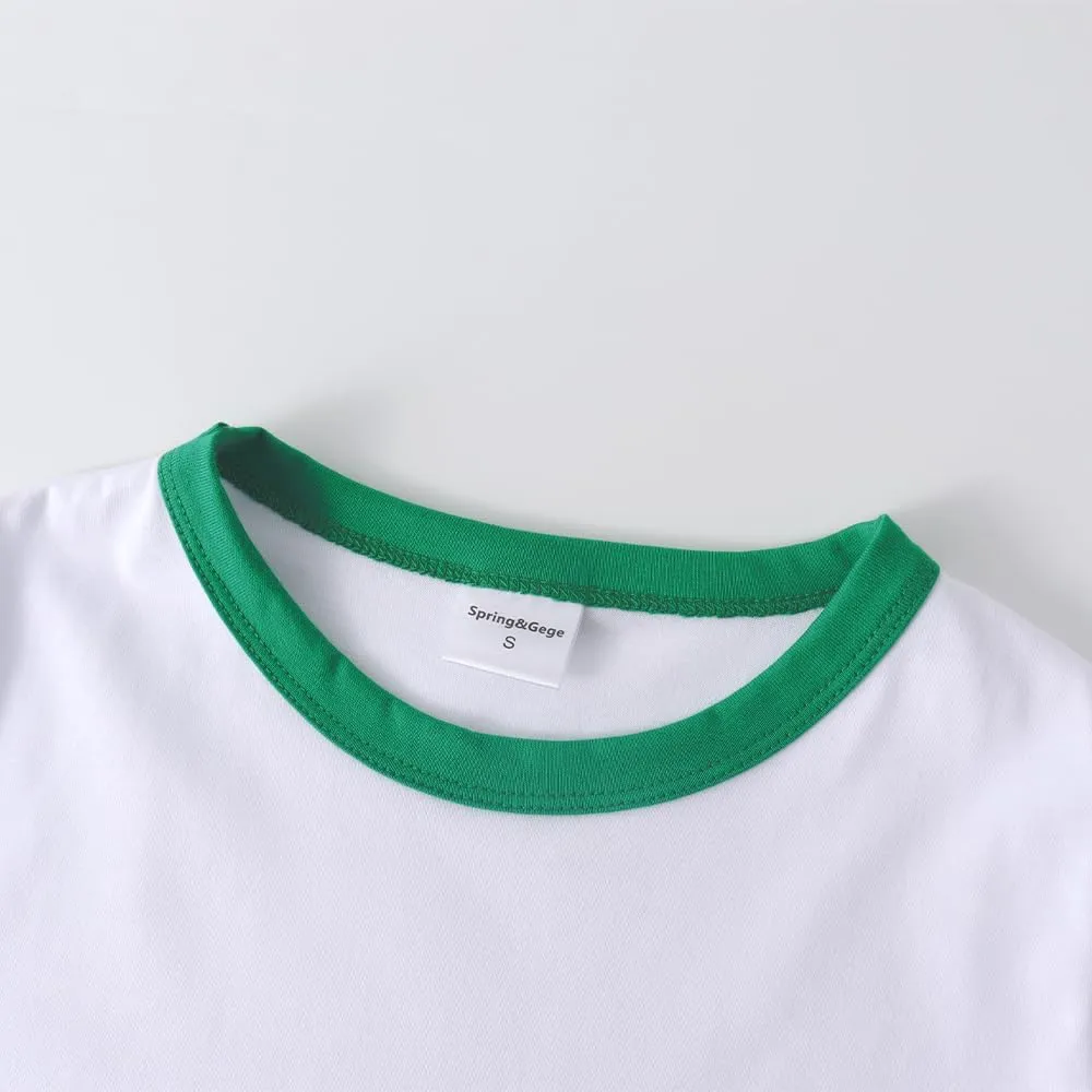 Spring&Gege Boys Short Sleeve Ringer Tee Kids Cotton Sport Crew Neck T-Shirts (5-14 Years)