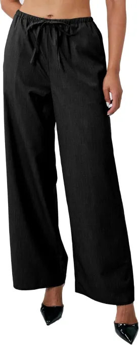 Striped Palazzo Pants for Women, Wide Leg Drawstring Pants for Vacation, Lounge, or Work