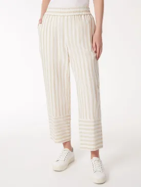 Striped Pull-On Drawstring Trousers