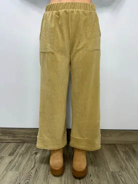 Taupe Soft Corduroy Pant with Pockets