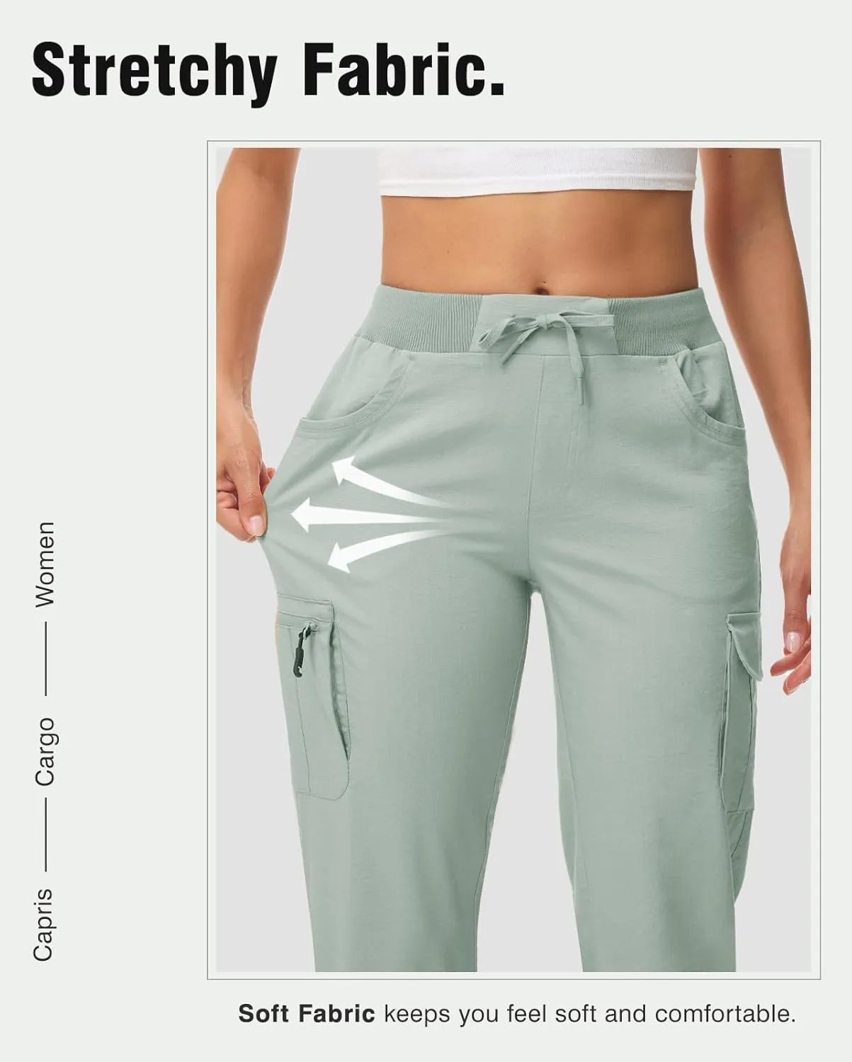 TBMPOY Womens Cargo Capris with Pockets Lightweight Hiking Capris Pants Quick Dry Casual Cropped Pants Summer Trip Cotton