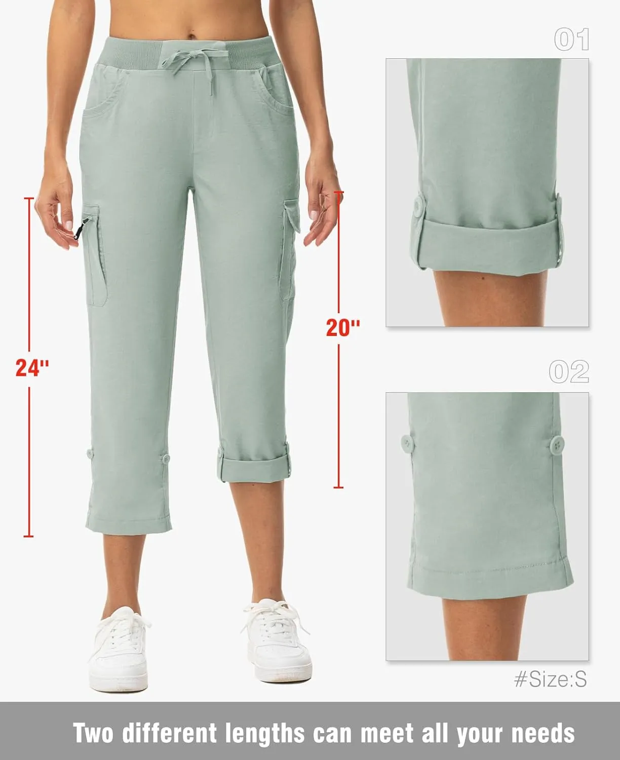 TBMPOY Womens Cargo Capris with Pockets Lightweight Hiking Capris Pants Quick Dry Casual Cropped Pants Summer Trip Cotton