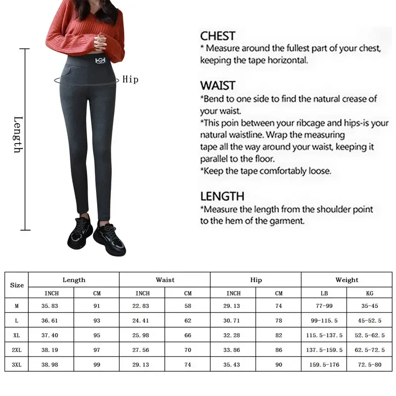 Thickened Women's Fleece-lined Thermal Pants.