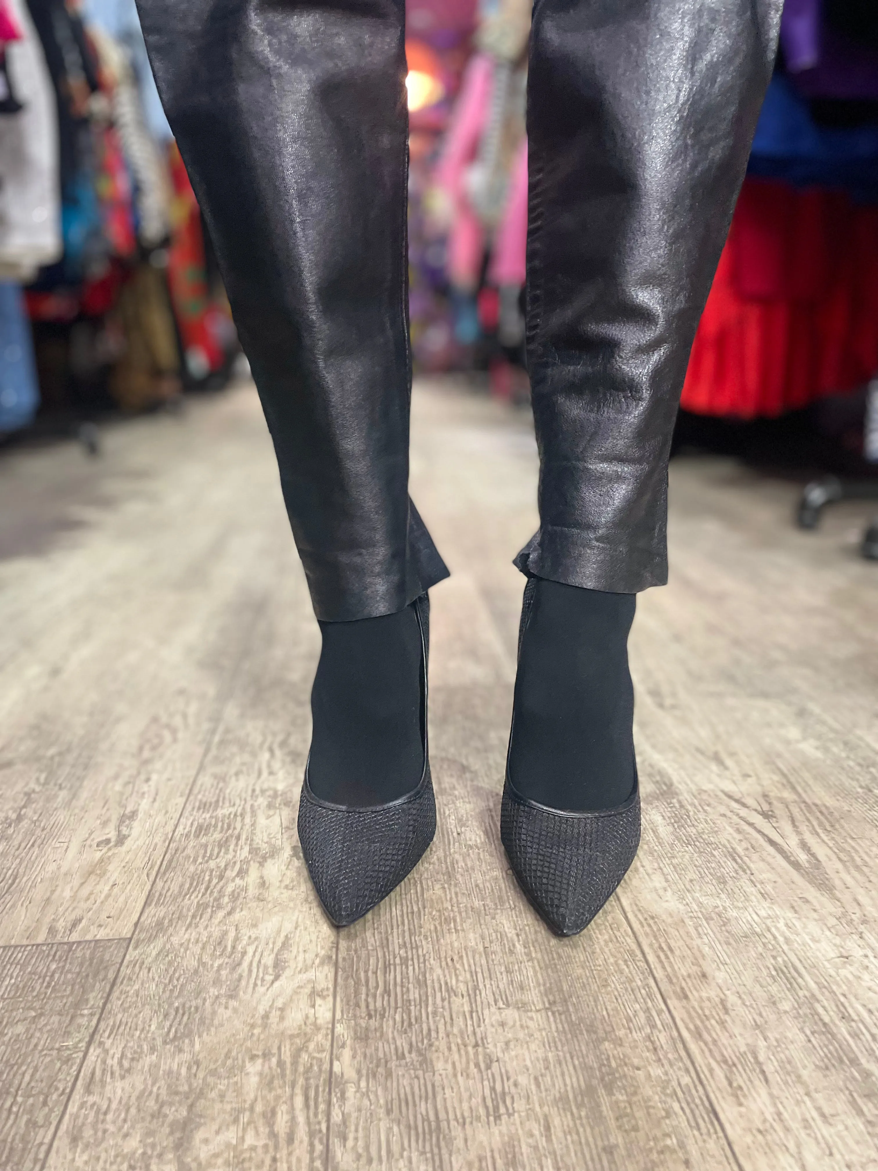 Vintage 80’s Black Leather Pleat Front Pants