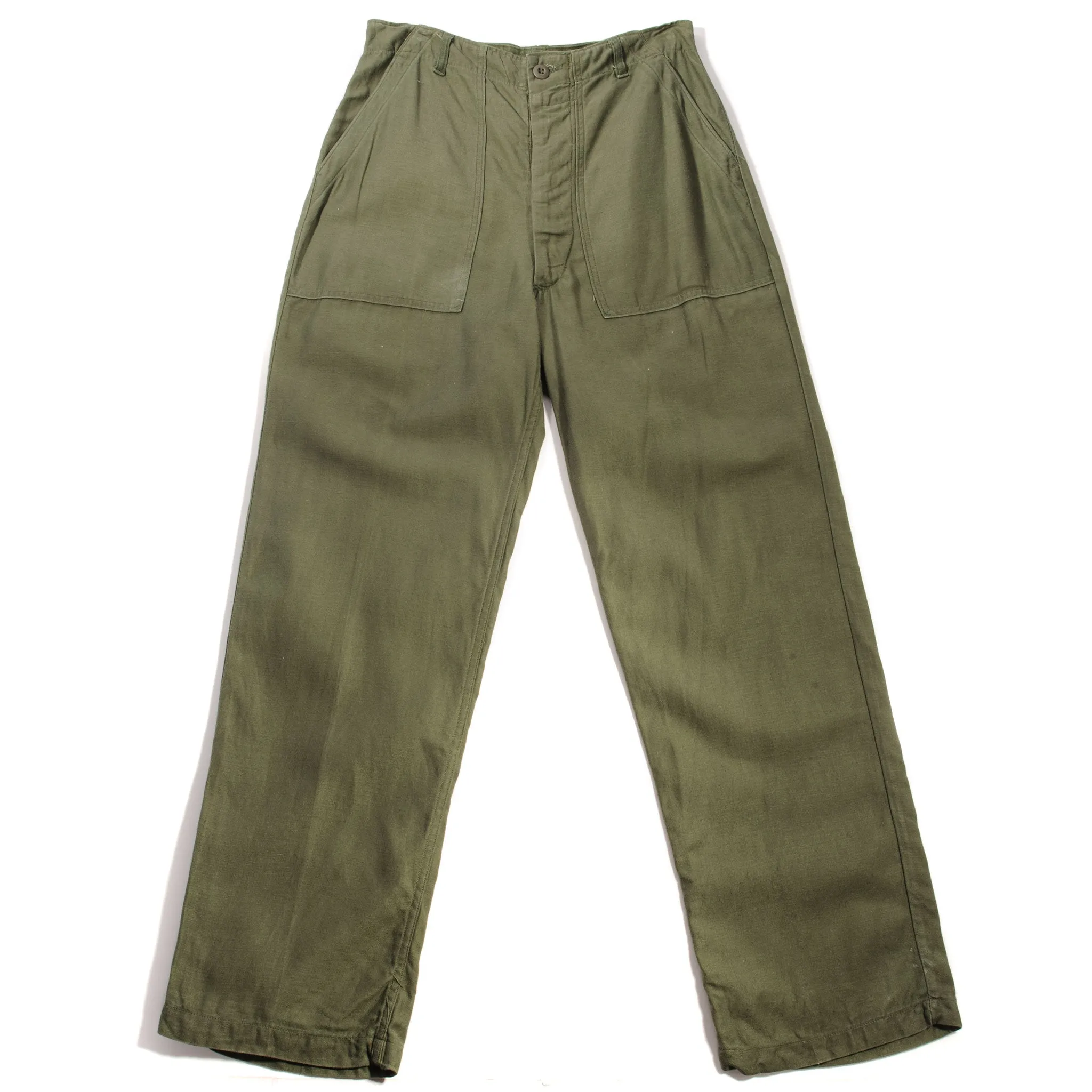 VINTAGE US ARMY UTILITY OG-107 SATEEN TROUSERS PANTS 1970'S SIZE 30X30