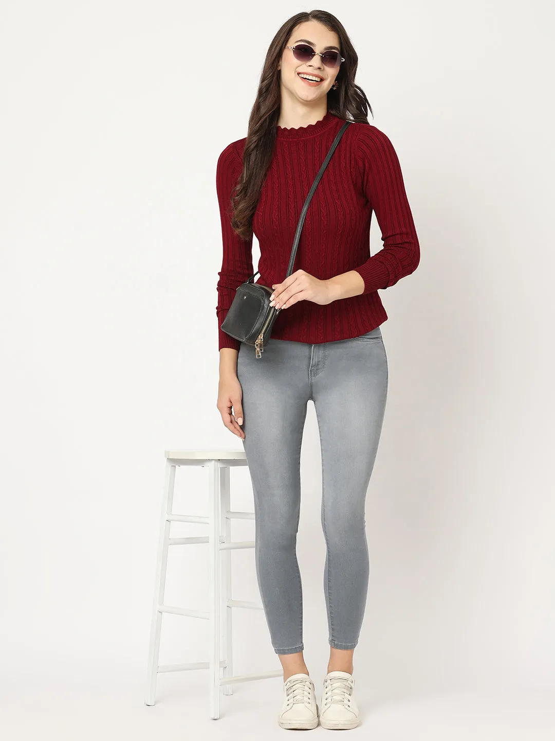 Women High-Rise Skinny Fit Grey Jeans