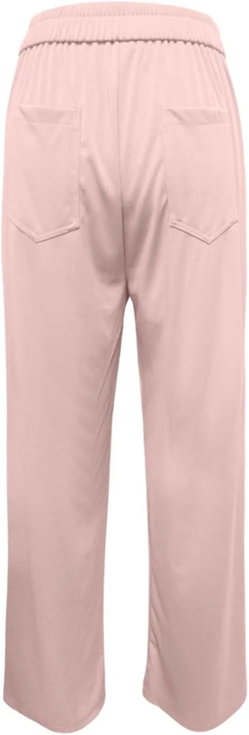 Women's High Waisted Straight Leg Pants Stretch Business Casual Trousers with Multiple Pockets Comfort Fit Travel