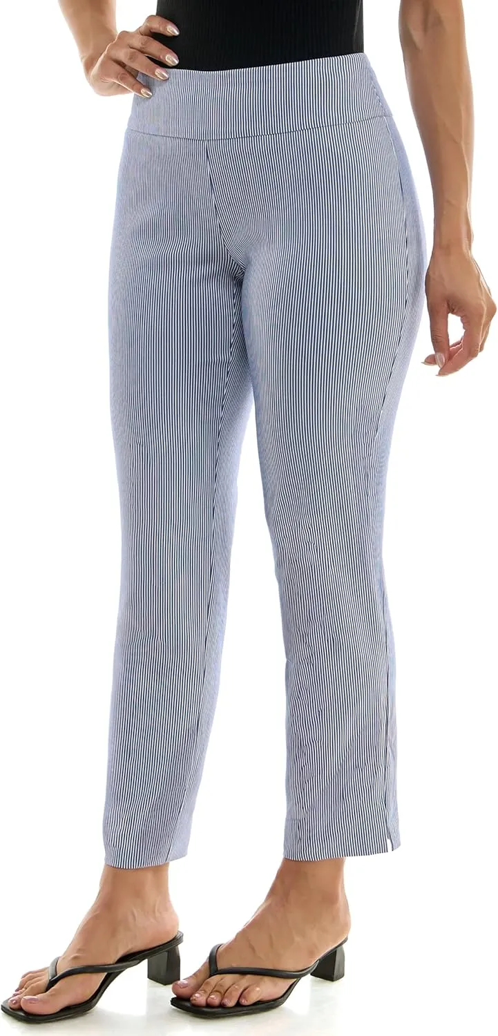 Zac & Rachel Women's Pull-On Ankle Length Pant with Tummy Control Waist Band